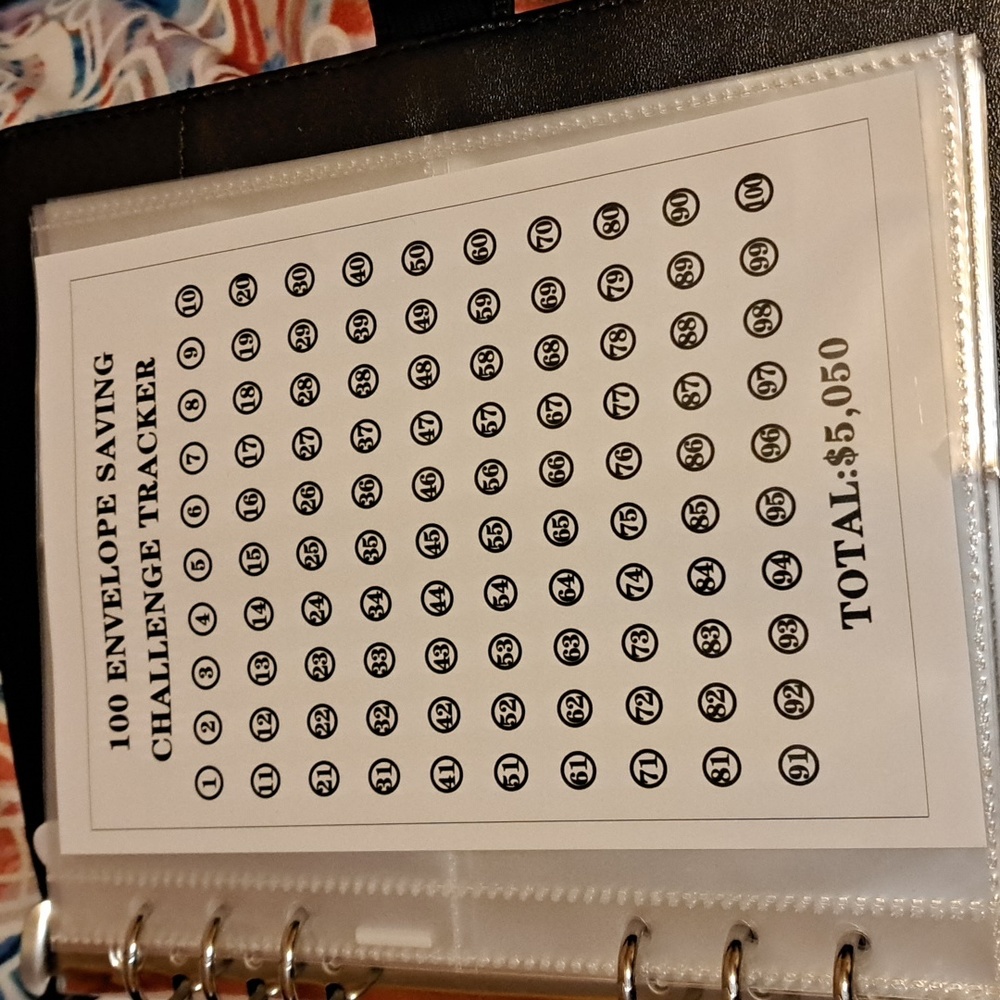 NEW- 100 Envelope Savings Challenge binder - red or black - Picture 4 of 4
